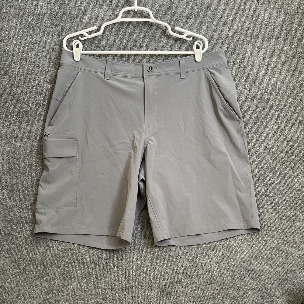 Under Armour Fishing Shorts Mens 38 Gray Mantra Cargo Hiking Stretch 1378952
